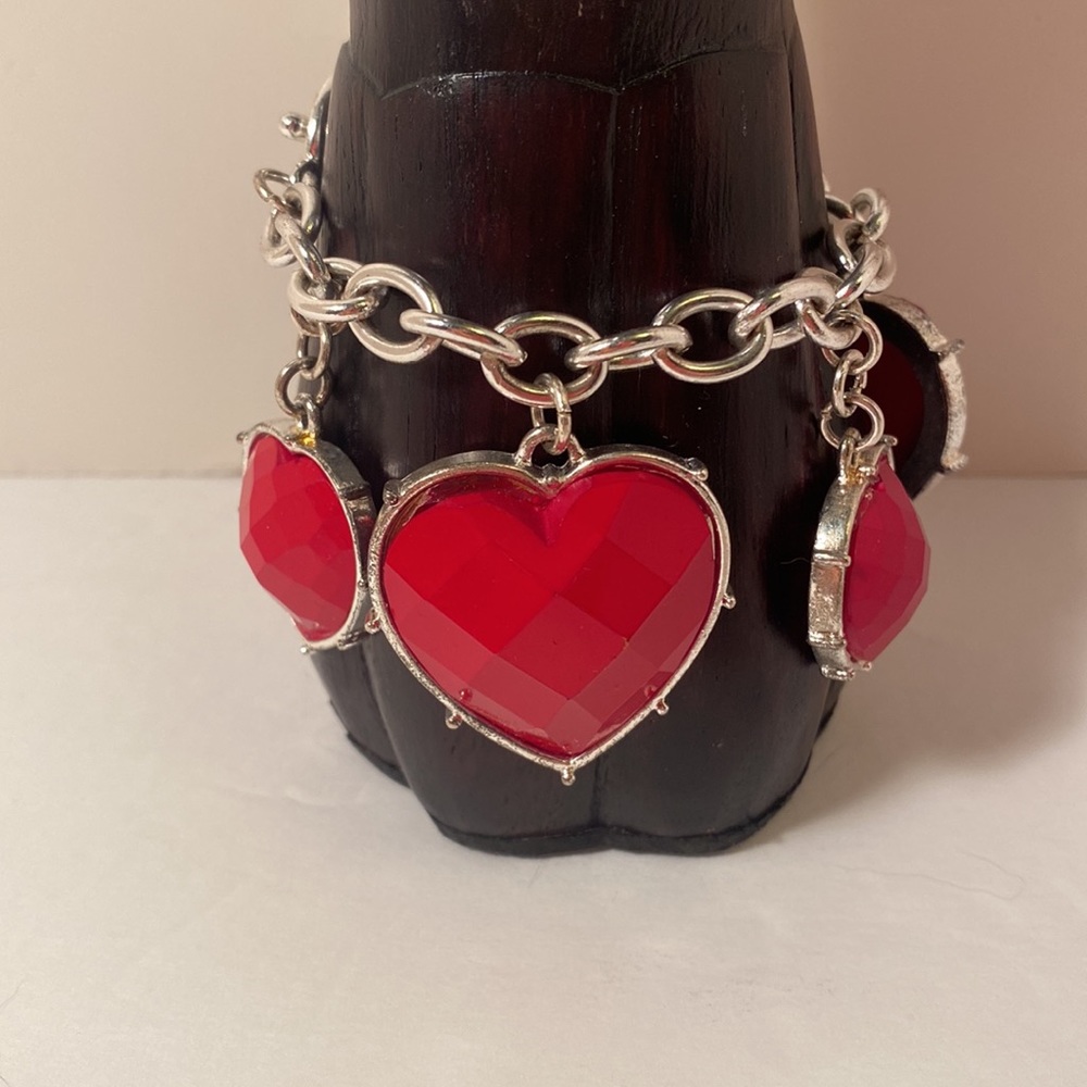 Pinup, Valentine’s, Barbie, heart charms, charm bracelet, toggle bracelet